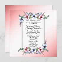 Floral Wedding Pink Invitation