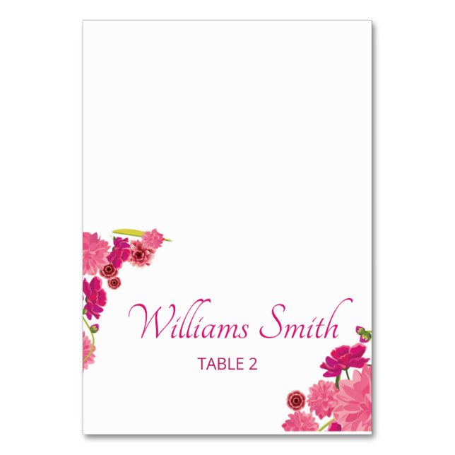 Floral Wedding Place card (Front)
