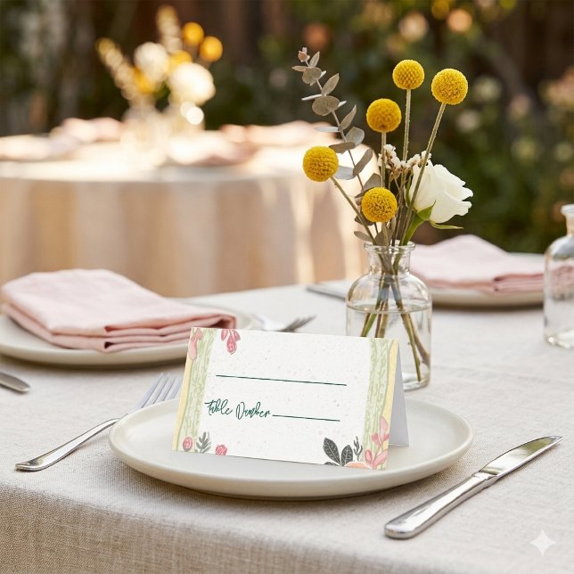Floral Wedding Place Cards (Creator Uploaded)
