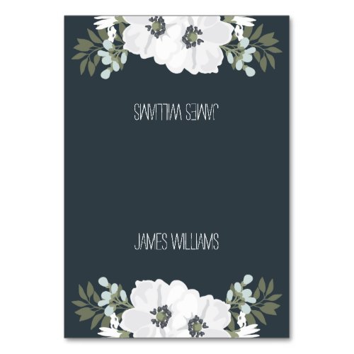 Floral Wedding Place Cards With White Flowers