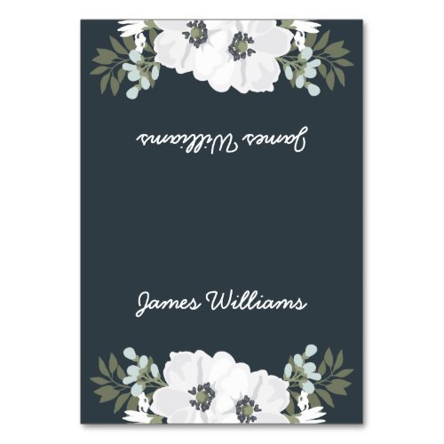 Floral Wedding Place Seating Cards White Flowers