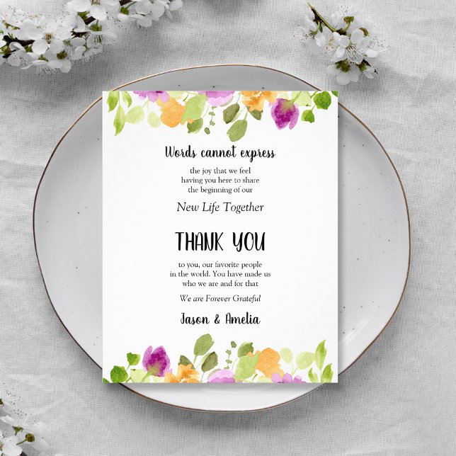 Floral Wedding Place Setting Thank You Flyer (Creator Uploaded)