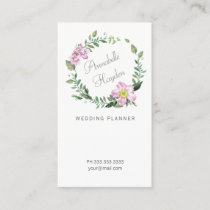 floral wedding planner girly business cards