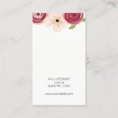 floral wedding planner girly business cards (Back)