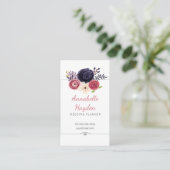 floral wedding planner girly business cards (Standing Front)