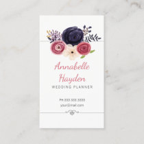 floral wedding planner girly business cards