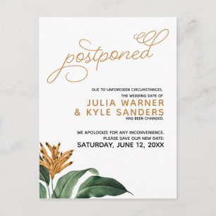 Floral Wedding Postponed Postcard