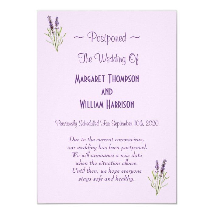 Floral Wedding Postponement Cancel Virus COVID19 Invitation
