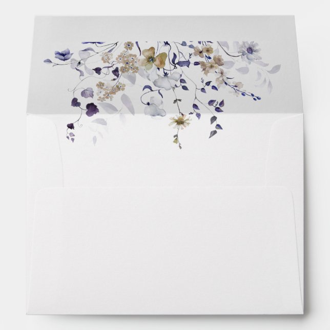 Floral Wedding Pre-Printed Return Address          Envelope (Back (Bottom))