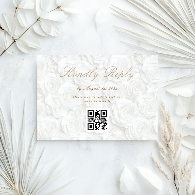 Floral Wedding QR code  RSVP Card (Creator Uploaded)