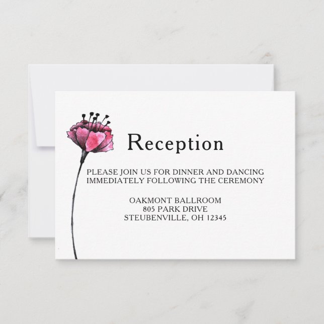 Floral Wedding Reception Invitation (Front)