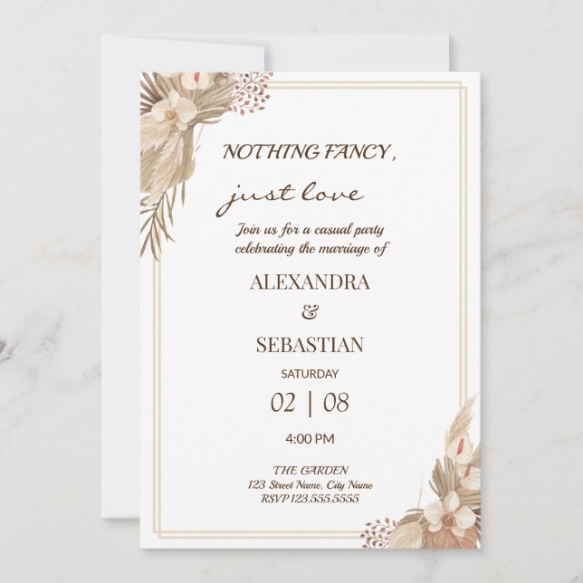 Floral Wedding Reception Invitation (Front)
