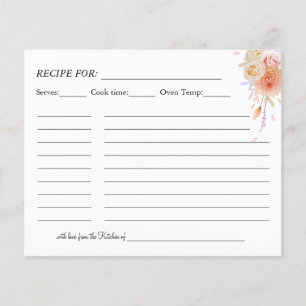 Floral Wedding Recipe Card Flyer