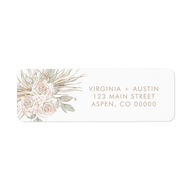 Floral Wedding Return Address Label (Front)