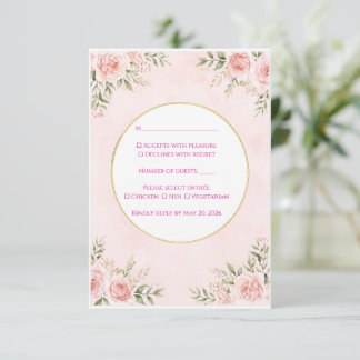 Floral Wedding RSVP Cards - Elegant CResponse Card