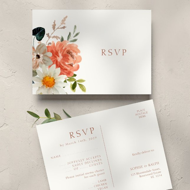 Floral Wedding RSVP Response Postcard (Creator Uploaded)