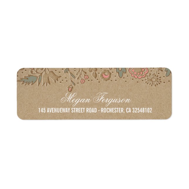 Floral Wedding Rustic Label (Front)