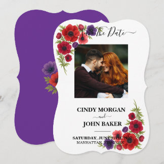 Floral Wedding Save The Date - Anemone