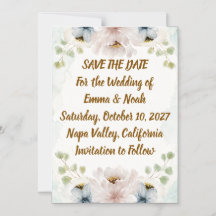 Floral Wedding Save the Date | Personalized Card