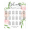 Floral Wedding Seating Chart Poster Pink 16x20