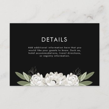 Floral Wedding Sprigs Details Enclosure Card by Whimzy_Designs at Zazzle