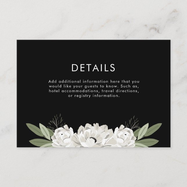 Floral Wedding Sprigs Details Enclosure Card (Front)