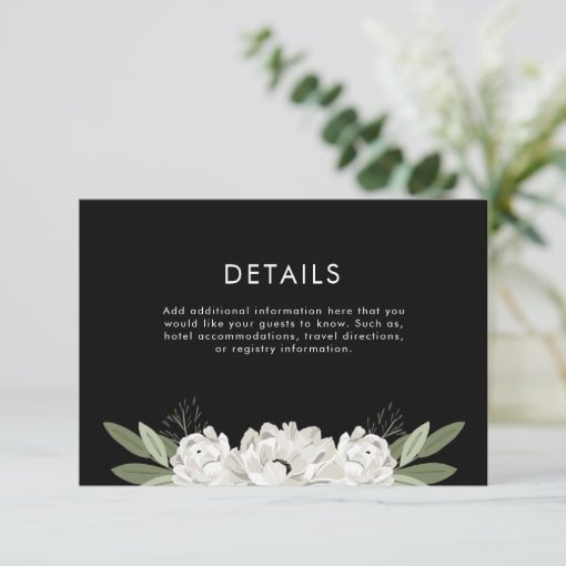 Floral Wedding Sprigs Details Enclosure Card Zazzle