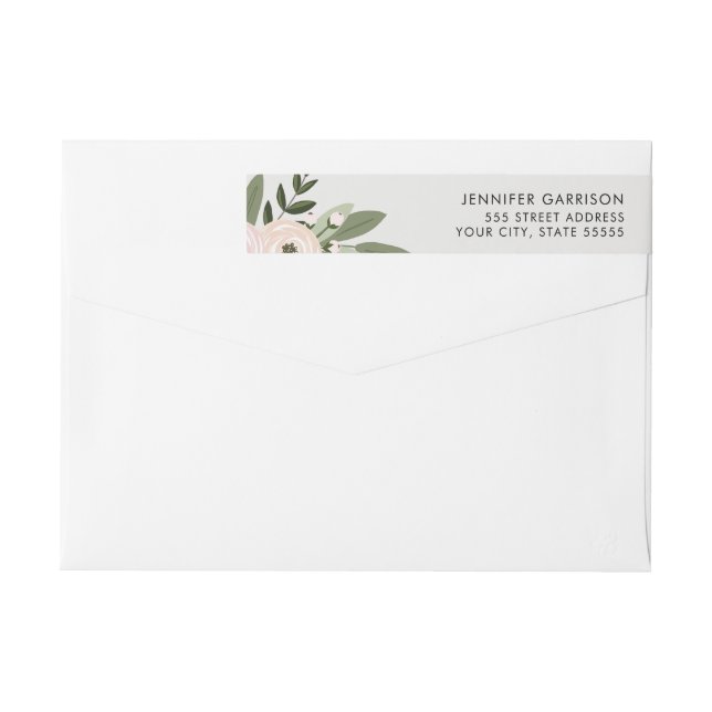 Floral Wedding Sprigs return address label (Back)
