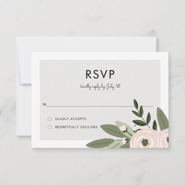 Floral Wedding Sprigs RSVP (Front)