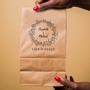  Floral Wedding Sweet Bags   Rubber Stamp