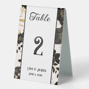 Floral Wedding Table Number Card Tent