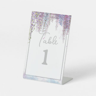Floral Wedding Table Numbers Pedestal Sign