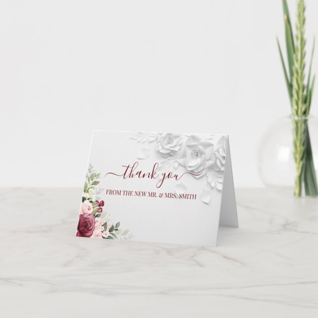 Floral Wedding Thank You Card (Front)
