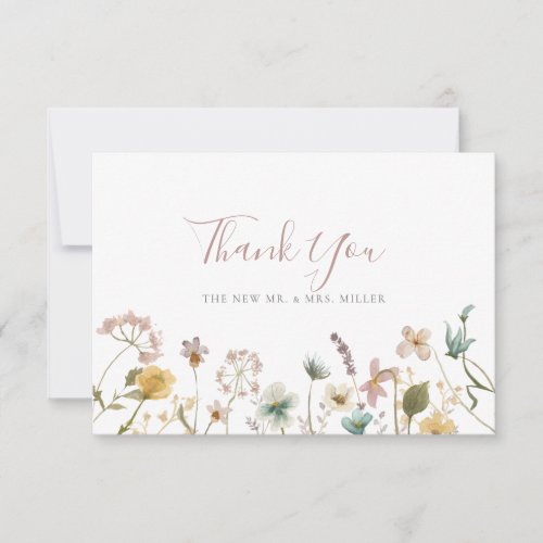 Floral Wedding Thank You Card