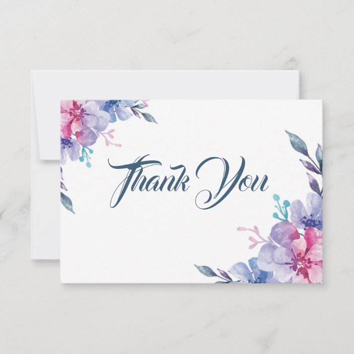 Floral Wedding Thank You Card | Zazzle.com