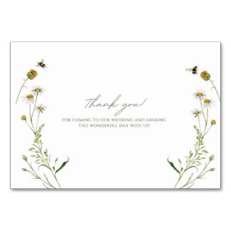 Floral Wedding Thank You Card – Editable Names