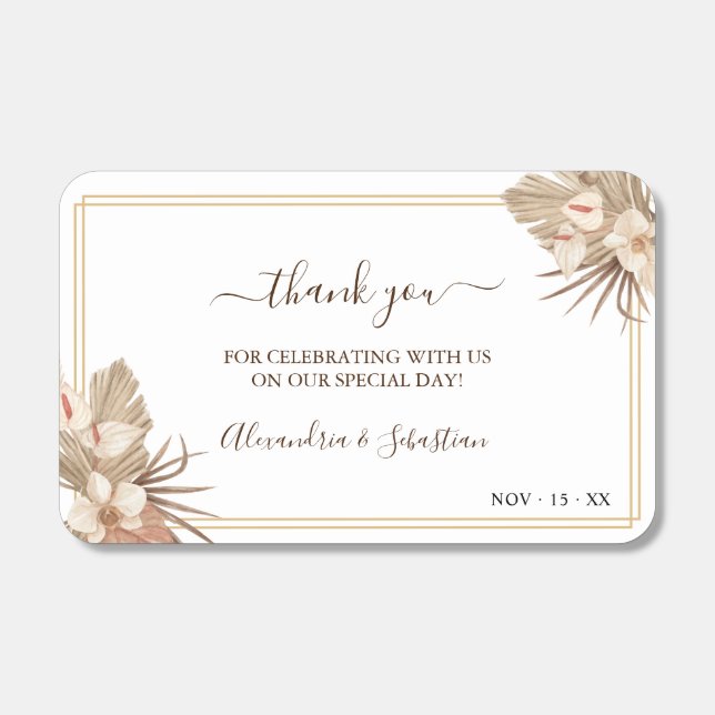 Floral Wedding Thank You Classic  Matchboxes (Front)