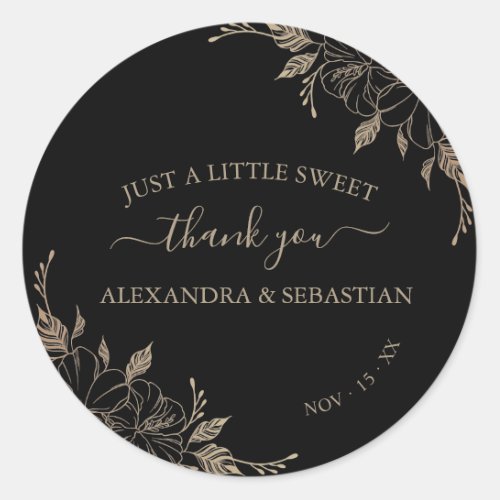 Floral Wedding Thank You Classic Round Sticker