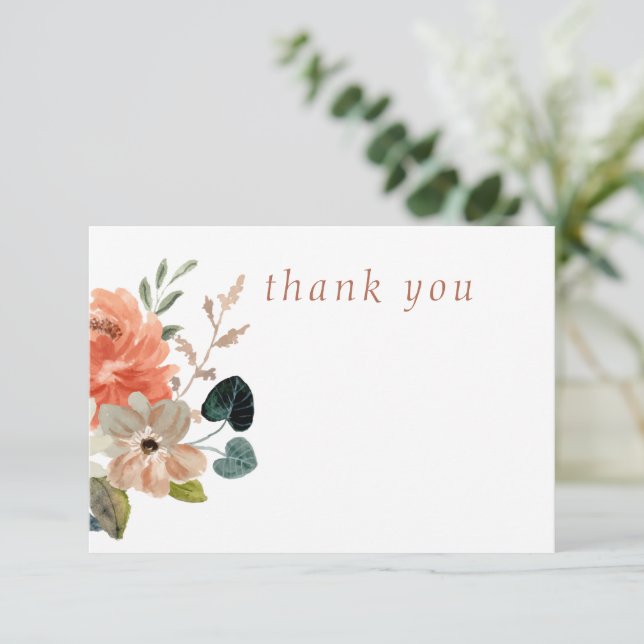 Floral Wedding Thank You White Appreciation Card (Standing Front)