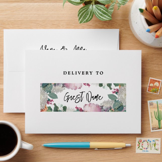Floral Wedding Theme Envelope (Desk)