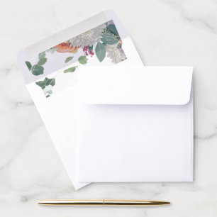 Floral Wedding Theme Envelope Liner