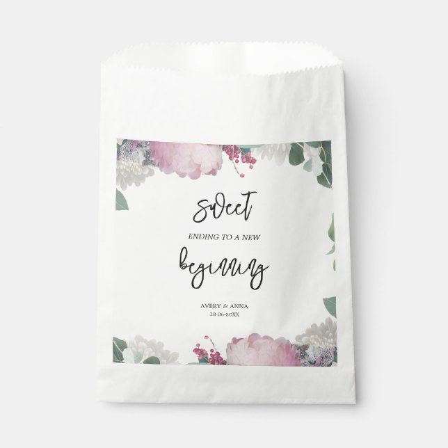 Floral Wedding Theme Favor Bag (Front)