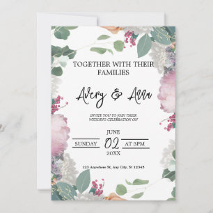 Floral Wedding Theme Invitation