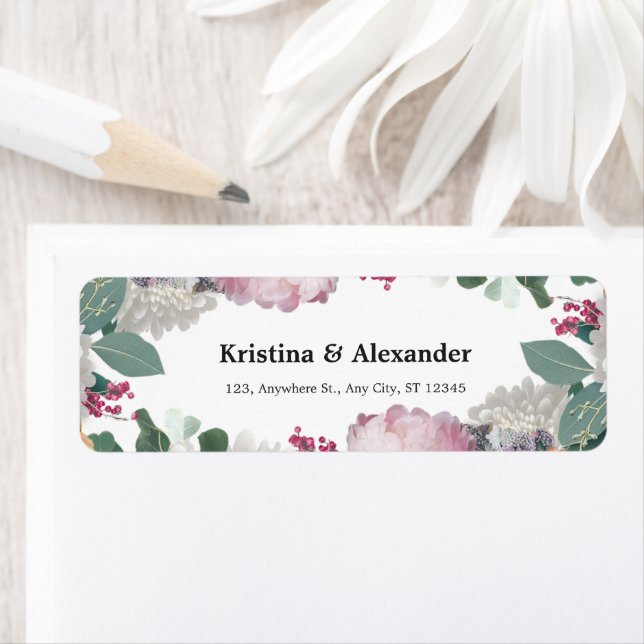 Floral Wedding Theme Label (Insitu)