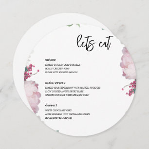 Floral Wedding Theme Menu