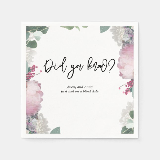 Floral Wedding Theme Napkins (Front)