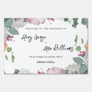 Floral Wedding Theme Sign