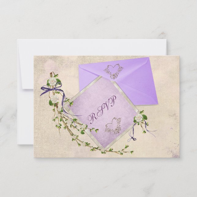 Floral Wedding Twig RSVP (Front)