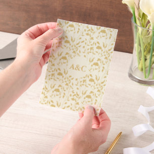 Floral Wedding Vellum Overlay Cream Vellum Invitations