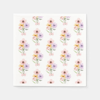 Floral wedding watercolor bouquet pretty napkins